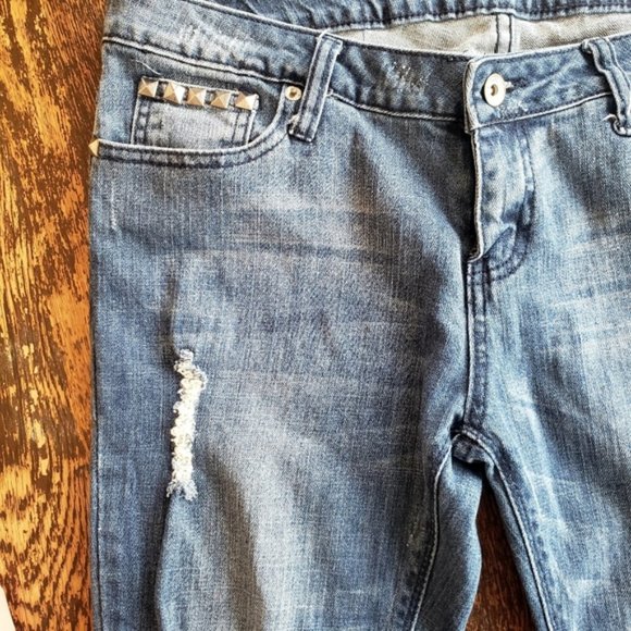 West 49 Distressed Jeans with Studded Detail - Picture 4 of 5